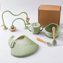 Kit Alimentação com Pratinho e Talheres em Silicone com Ventosa + Jogo de Refeição