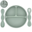 Kit Infantil de Pratinho e Colher em Silicone com Ventosa – Smile Retro
