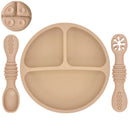 Kit Infantil de Pratinho e Colher em Silicone com Ventosa – Smile Retro