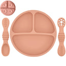 Kit Infantil de Pratinho e Colher em Silicone com Ventosa – Smile Retro