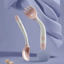 Conjunto de Garfo e Colher de Silicone Macio e Dobrável – Boutique Infantil Les Enfants