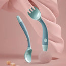 Conjunto de Garfo e Colher de Silicone Macio e Dobrável – Boutique Infantil Les Enfants