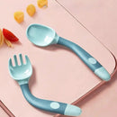 Conjunto de Garfo e Colher de Silicone Macio e Dobrável – Boutique Infantil Les Enfants