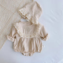 Romper com Touca de Algodão e Linho Carlota – Boutique Infantil Les Enfants