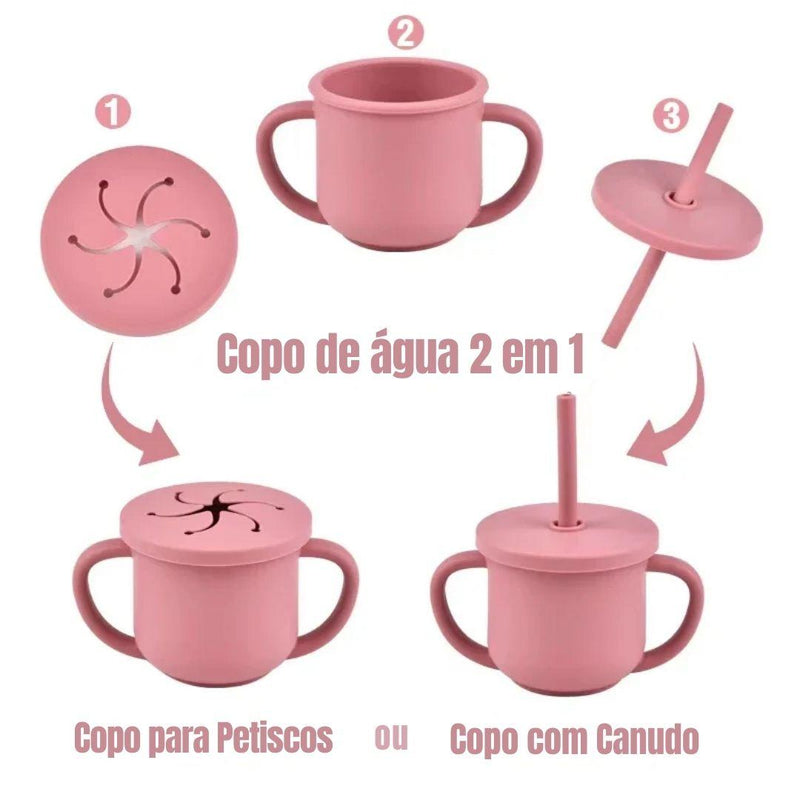 Kit Alimentação Infantil em Silicone – 9 Peças Antiderrapantes