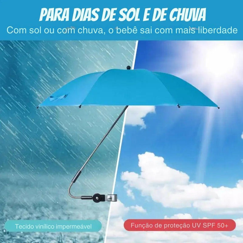 Guarda-Sol Infantil com Proteção UV para Carrinho – Dobrável com Presilha Universal