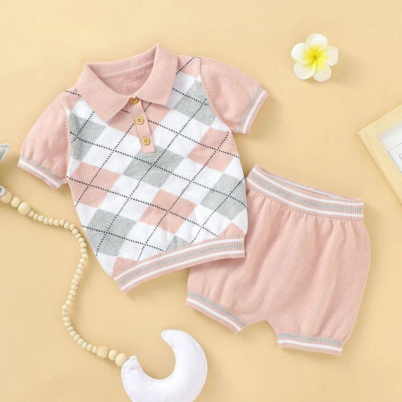 Conjunto Henrique | Tricô Argyle com Gola Polo