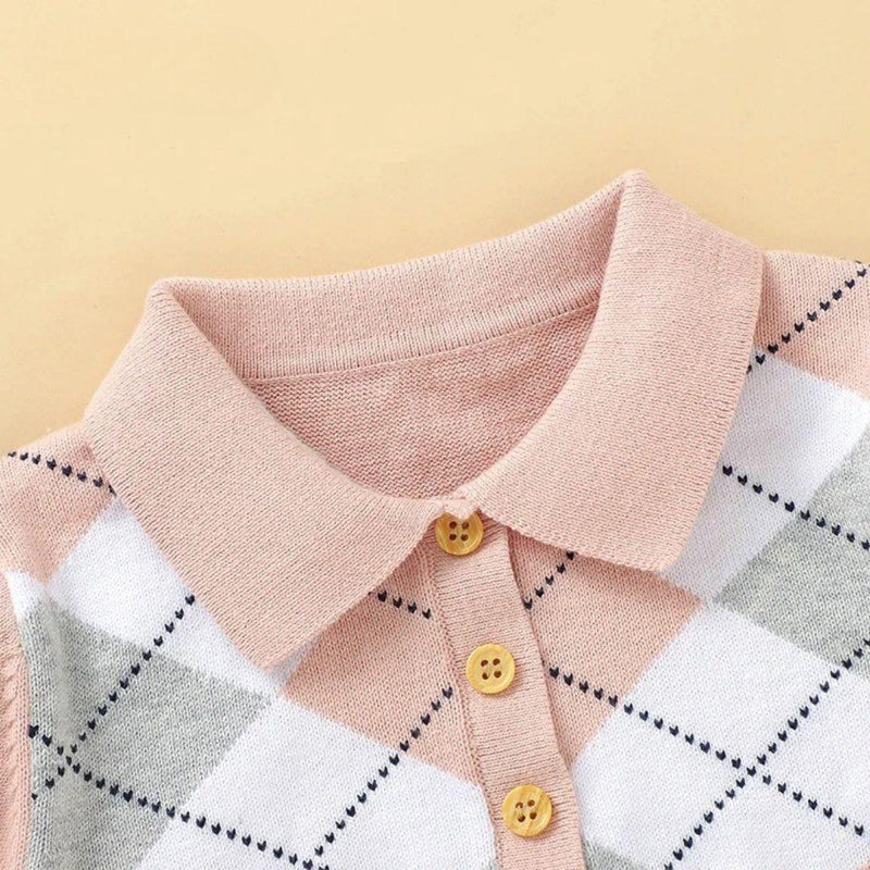 Conjunto Henrique | Tricô Argyle com Gola Polo