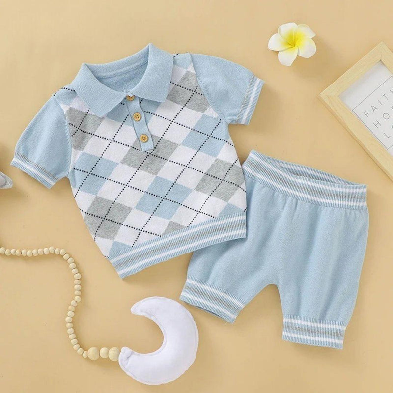 Conjunto Henrique | Tricô Argyle com Gola Polo