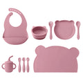 Kit Alimentação 10 Peças em Silicone – Babador, Pratinho, Talheres e Copo