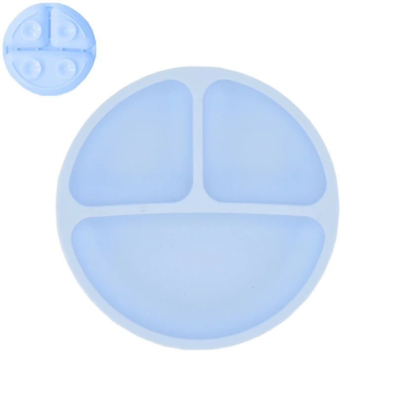 Kit Infantil de Pratinho e Colher em Silicone com Ventosa – Smile Retro