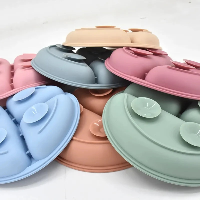 Kit Infantil de Pratinho e Colher em Silicone com Ventosa – Smile Retro