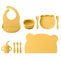 Kit Alimentação 10 Peças em Silicone – Babador, Pratinho, Talheres e Copo
