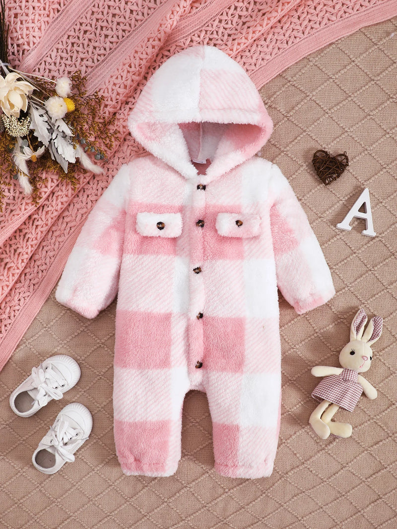 Macacão com Capuz Plush Jumpsuit