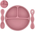 Kit Infantil de Pratinho e Colher em Silicone com Ventosa – Smile Retro