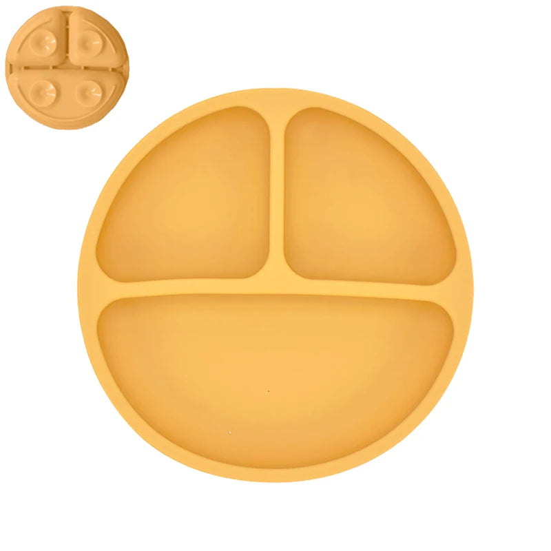 Kit Infantil de Pratinho e Colher em Silicone com Ventosa – Smile Retro