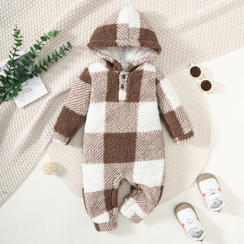 Macacão com Capuz Plush Jumpsuit