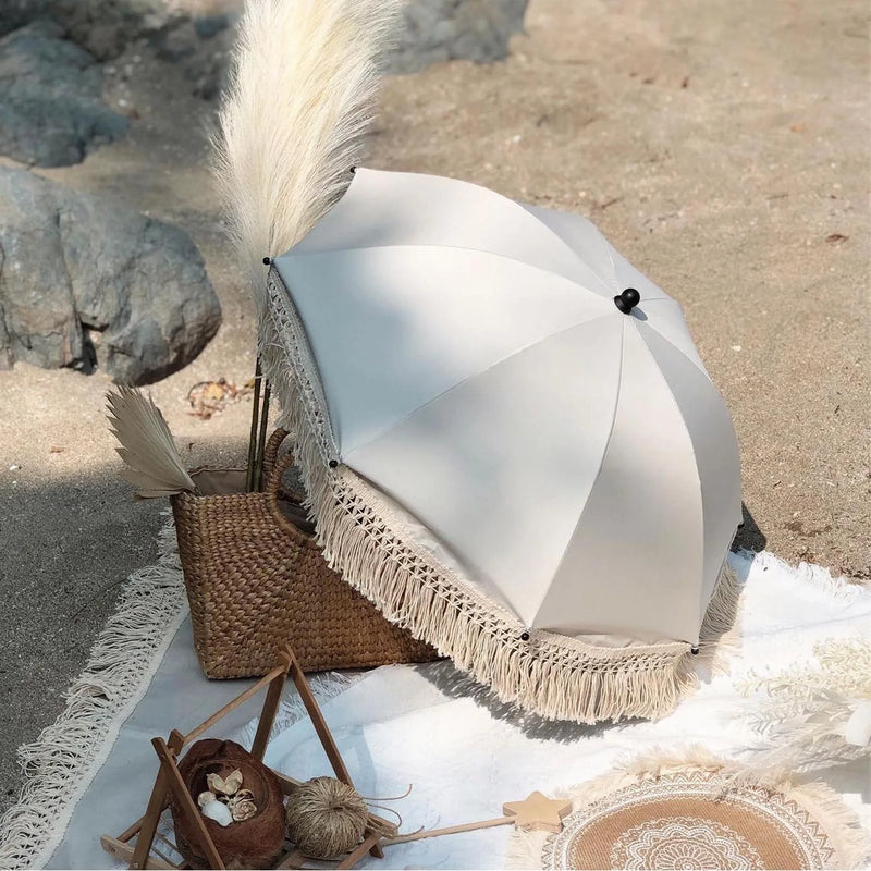 Guarda-Sol Portátil para Bebê com Franjas Tassel – Proteção UV