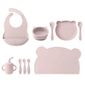 Kit Alimentação 10 Peças em Silicone – Babador, Pratinho, Talheres e Copo