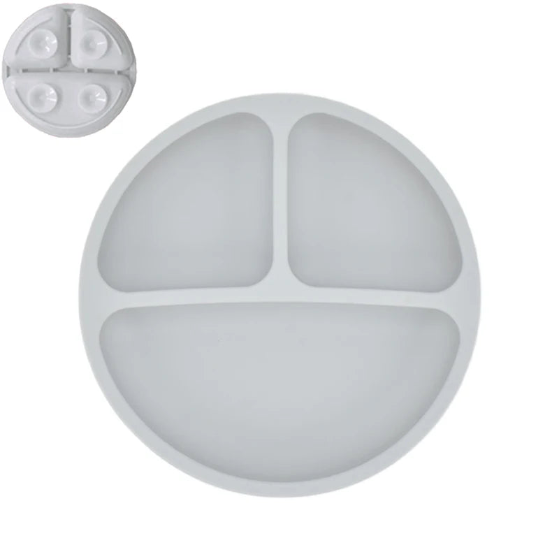 Kit Infantil de Pratinho e Colher em Silicone com Ventosa – Smile Retro