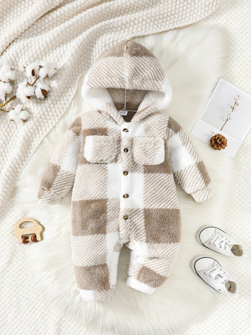 Macacão com Capuz Plush Jumpsuit