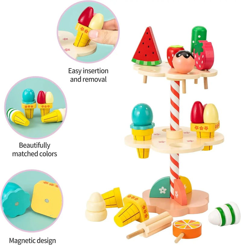 Balcão Ice Cream de Madeira | Conjunto de Brinquedo – Boutique Infantil Les Enfants
