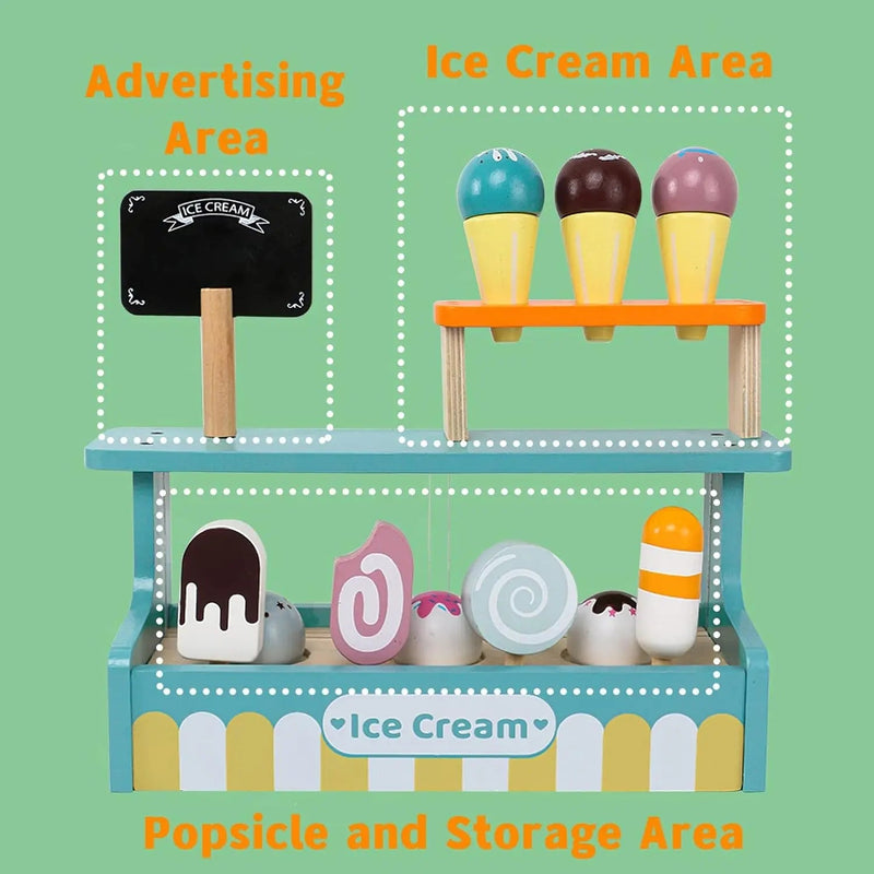 Balcão Ice Cream de Madeira | Conjunto de Brinquedo – Boutique Infantil Les Enfants