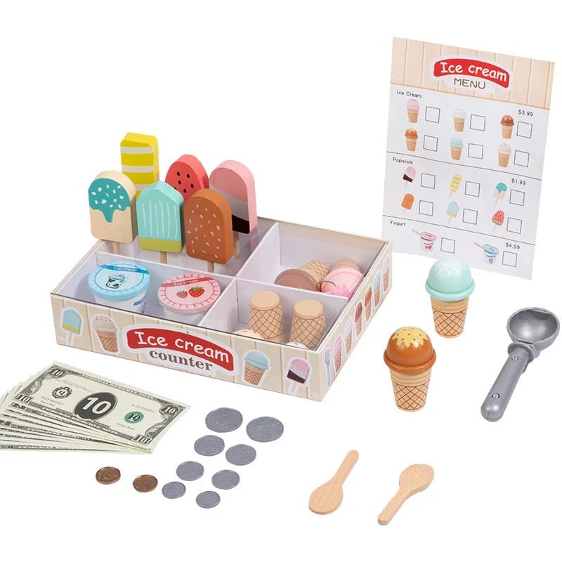 Balcão Ice Cream de Madeira | Conjunto de Brinquedo – Boutique Infantil Les Enfants