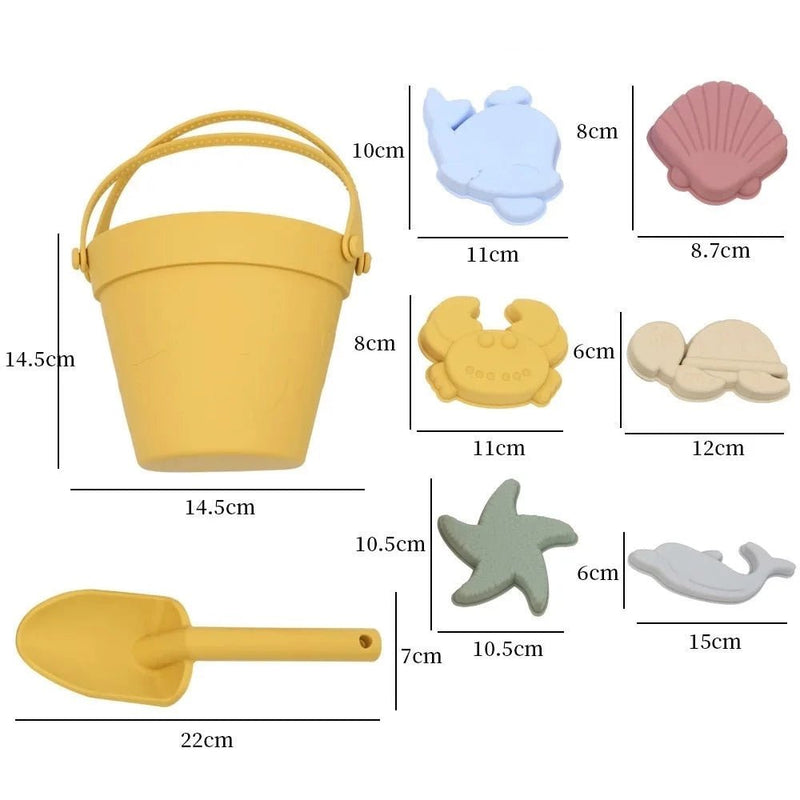 Baldinho Summer Beach de Silicone | 8 peças – Boutique Infantil Les Enfants