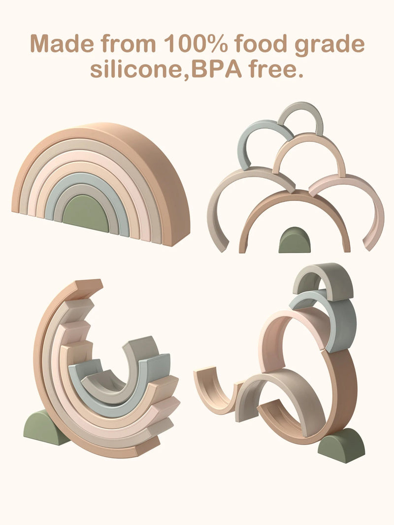 Blocos de Construção de Silicone Arco Íris – Boutique Infantil Les Enfants