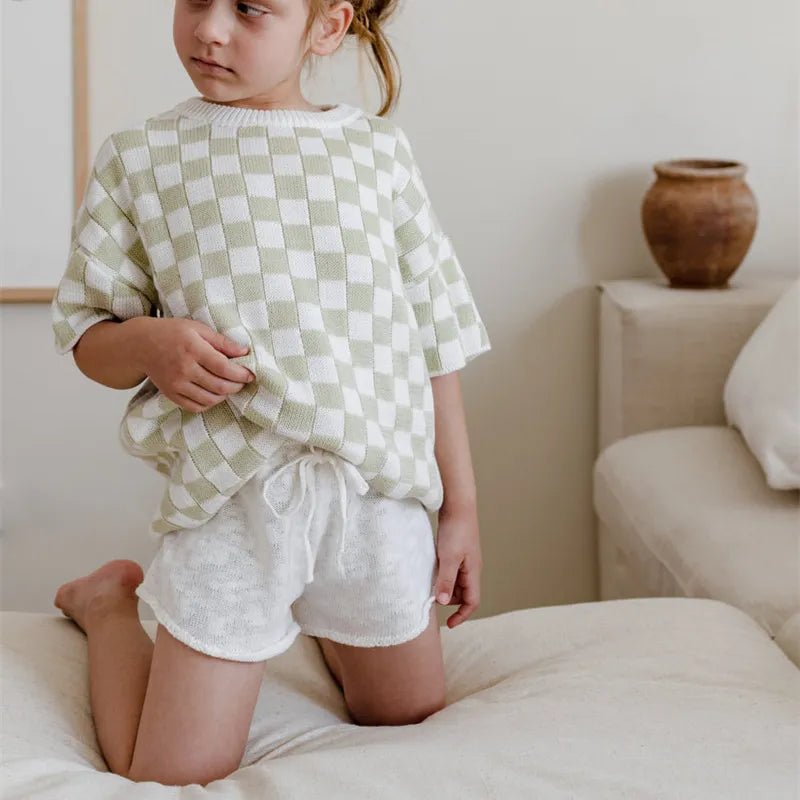 Blusa de Tricot Xadrez – Boutique Infantil Les Enfants