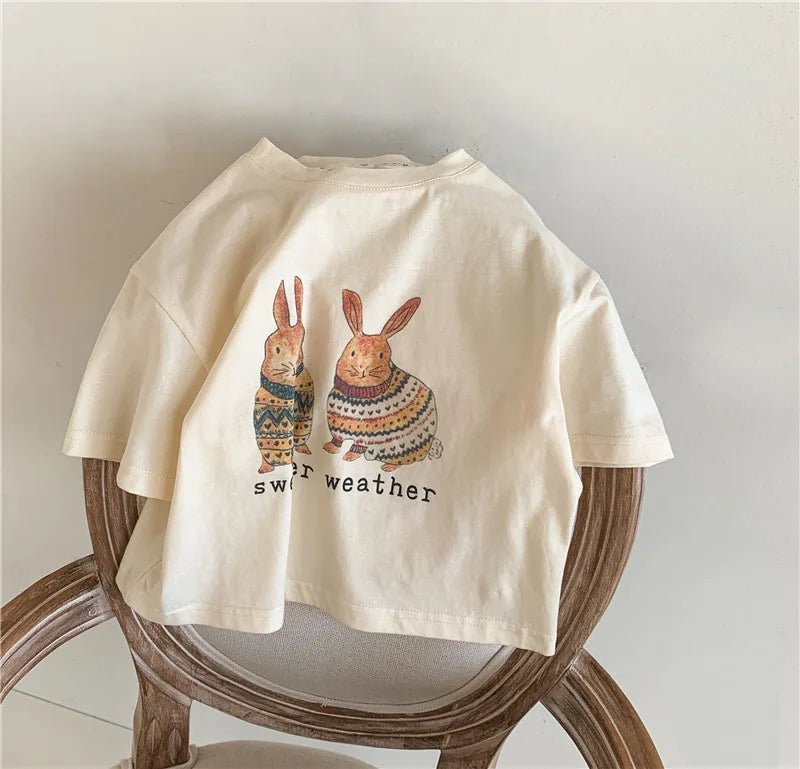 Camiseta Coelhinho & Flores – Boutique Infantil Les Enfants