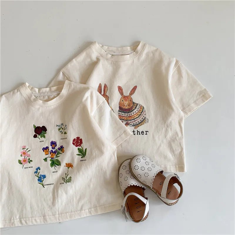 Camiseta Coelhinho & Flores – Boutique Infantil Les Enfants