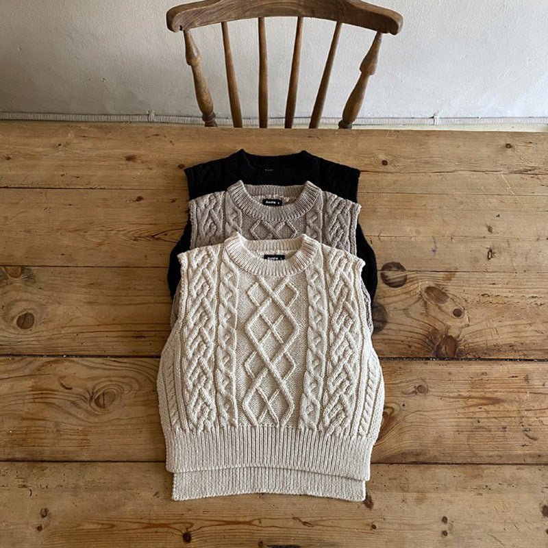Colete de Tricô Infantil Twist Casual – Boutique Infantil Les Enfants