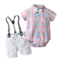 Conjunto Bartolomeu - Camisa Body + Bermuda Suspensório + Gravata Borboleta – Boutique Infantil Les Enfants