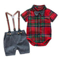 Conjunto Bartolomeu - Camisa Body + Bermuda Suspensório + Gravata Borboleta – Boutique Infantil Les Enfants