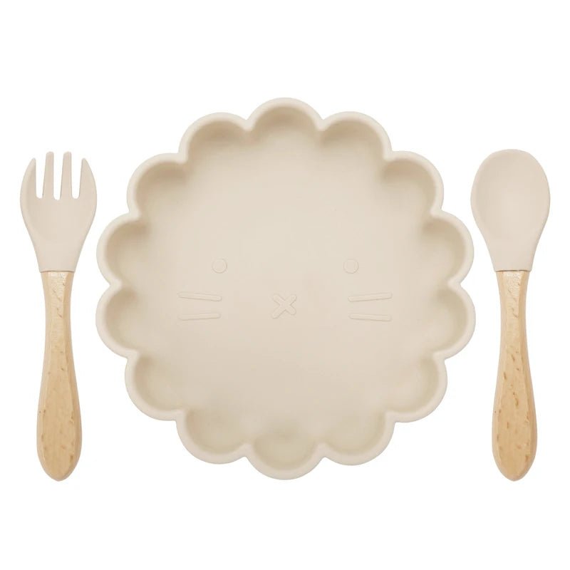 Conjunto de Prato de Silicone Antiderrapante e Talheres – Boutique Infantil Les Enfants