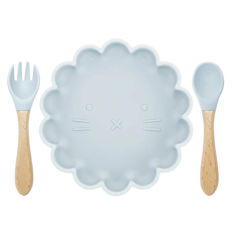 Conjunto de Prato de Silicone Antiderrapante e Talheres – Boutique Infantil Les Enfants