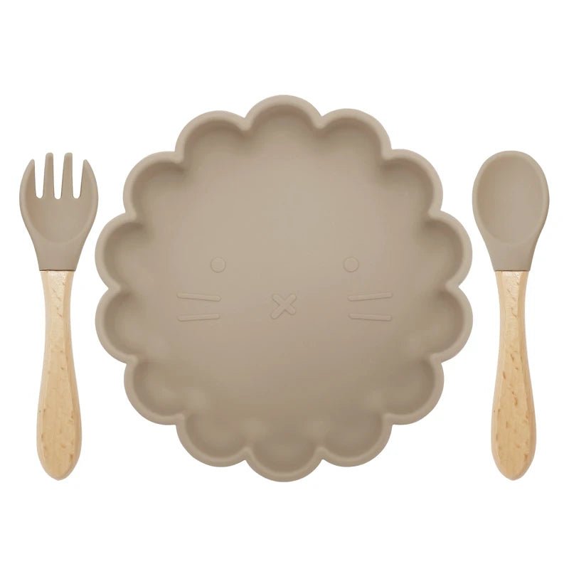 Conjunto de Prato de Silicone Antiderrapante e Talheres – Boutique Infantil Les Enfants