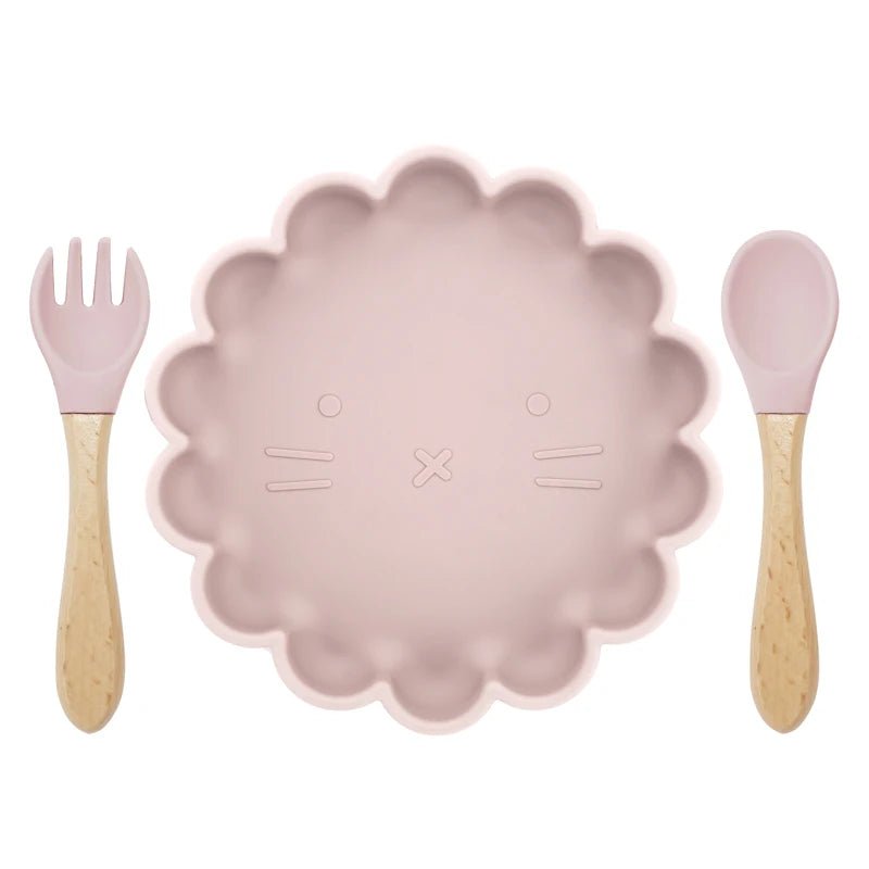 Conjunto de Prato de Silicone Antiderrapante e Talheres – Boutique Infantil Les Enfants