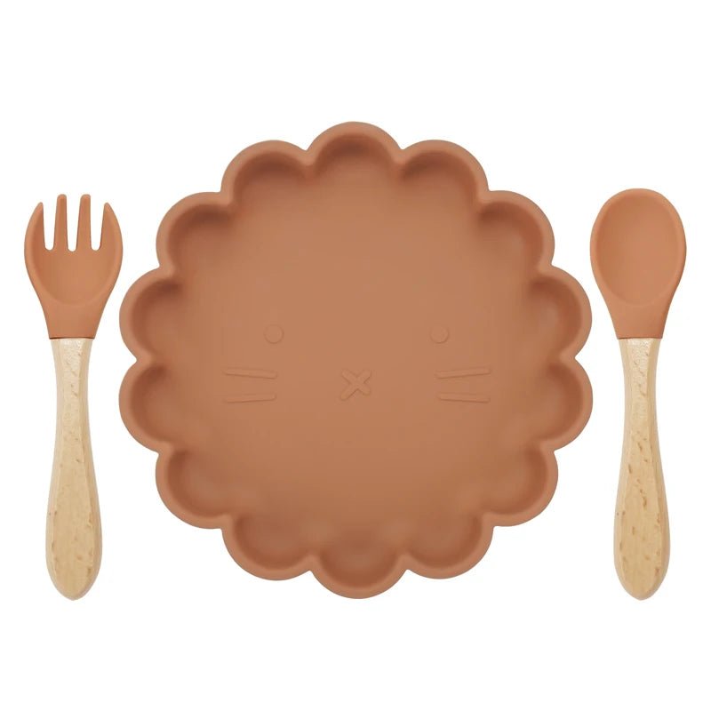 Conjunto de Prato de Silicone Antiderrapante e Talheres – Boutique Infantil Les Enfants