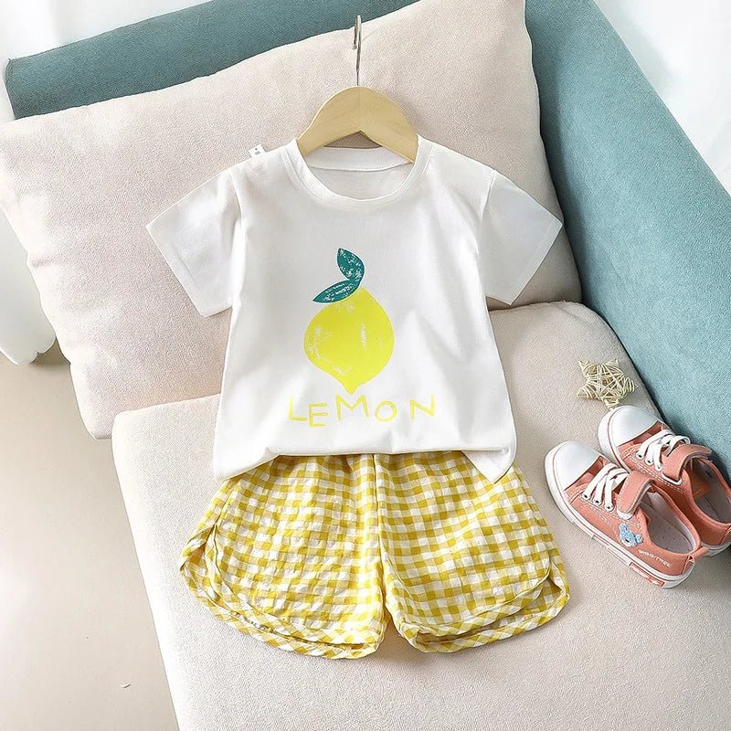Conjunto Fruits Xadrez | T-shirt + Short – Boutique Infantil Les Enfants