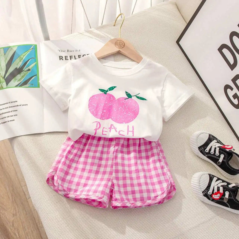 Conjunto Fruits Xadrez | T-shirt + Short – Boutique Infantil Les Enfants
