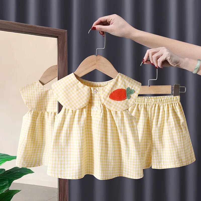 Conjunto Maya Xadrez com Bordado – Boutique Infantil Les Enfants