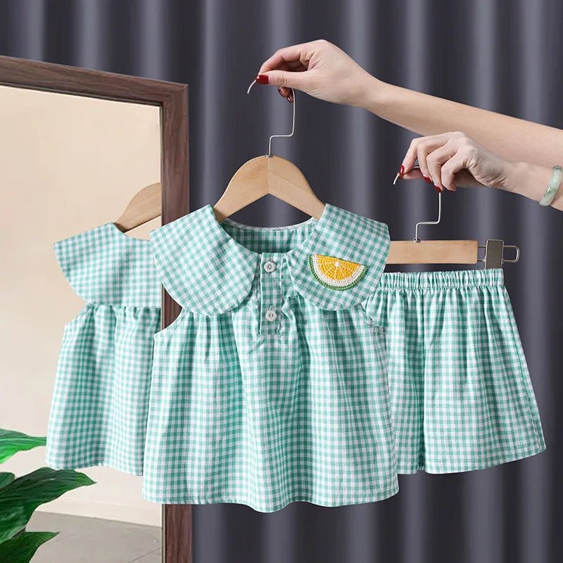 Conjunto Maya Xadrez com Bordado – Boutique Infantil Les Enfants