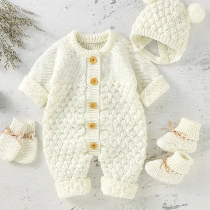 Conjunto Tricot | Romper + Touca + Luva + Sapatinho – Boutique Infantil Les Enfants