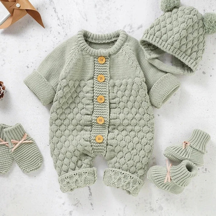 Conjunto Tricot | Romper + Touca + Luva + Sapatinho – Boutique Infantil Les Enfants