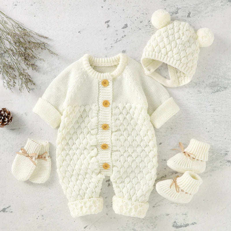 Conjunto Tricot | Romper + Touca + Luva + Sapatinho – Boutique Infantil Les Enfants