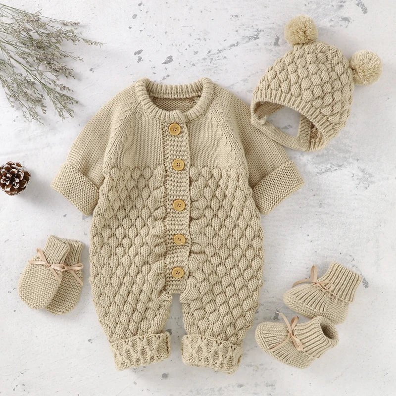 Conjunto Tricot | Romper + Touca + Luva + Sapatinho – Boutique Infantil Les Enfants