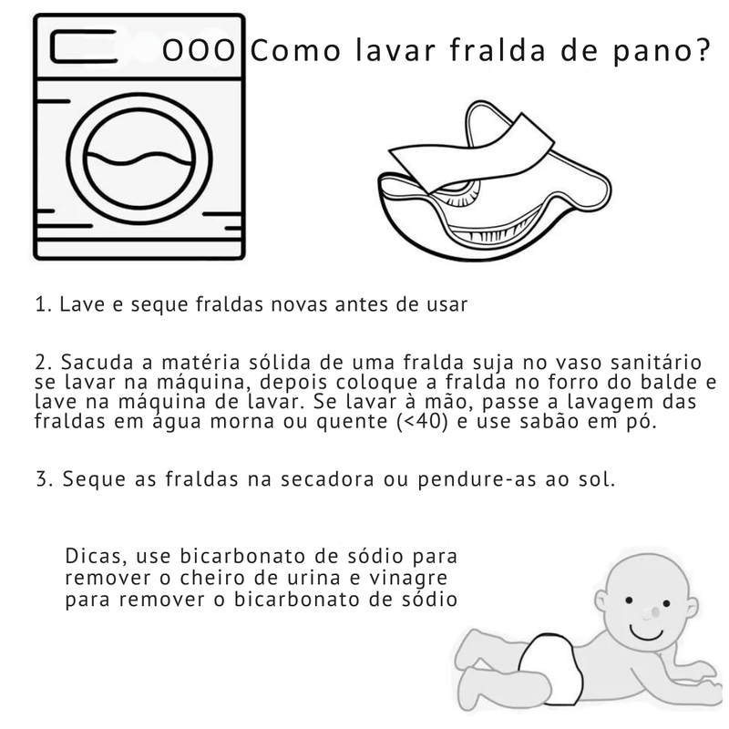 Fralda Reutilizável - 4 Peças – Boutique Infantil Les Enfants
